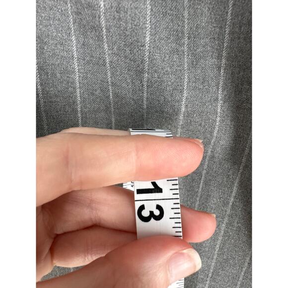Banana Republic Pants Womens 8 Grey Pinstripes Trouser Pleated Cuffed High Rise - Picture 11 of 11